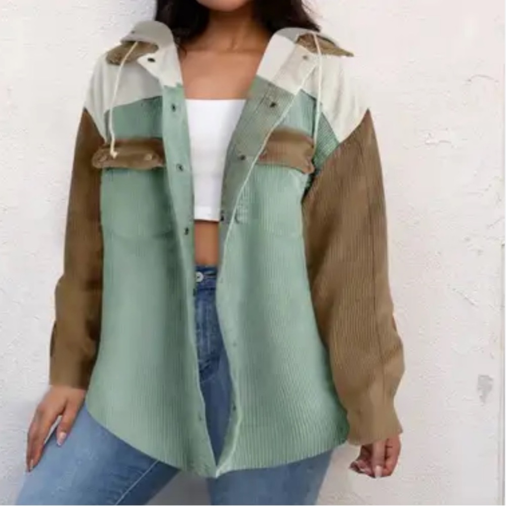 Women’s Color Block Flannel Hoodie